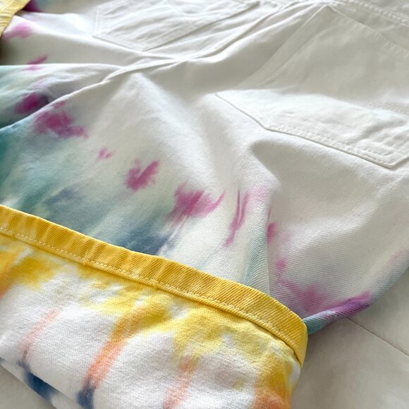 Custom Tie-Dye Free Speech Shorts – Size 8 – Upcycled Summer Denim - Picture 12 of 12